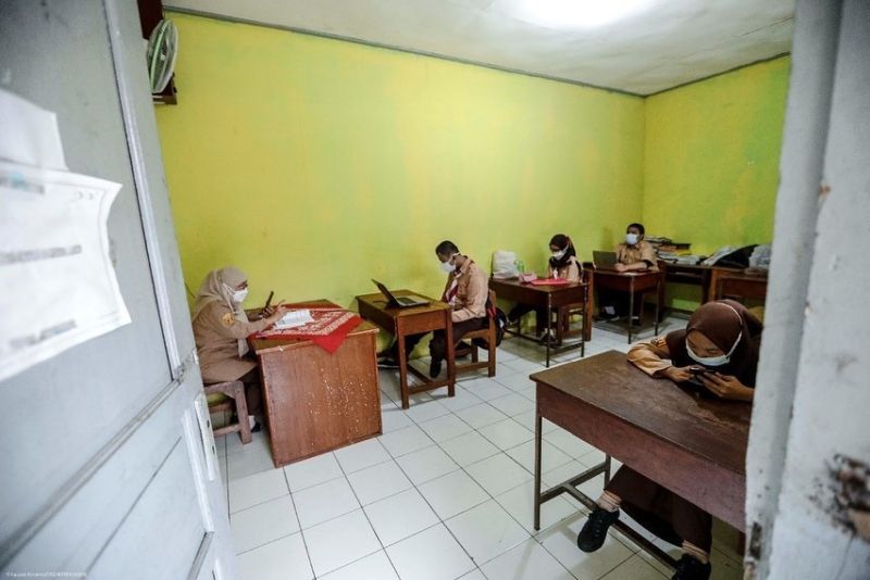 Pelaksanaan pembelajaran tatap muka (PTM) terbatas di SLB Negeri A Pajajaran, Bandung, Jawa Barat, Selasa (14/9/2021)./Foto Instagram disdikjabar.