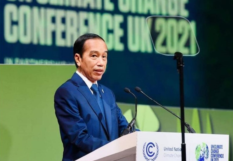 Presiden Joko Widodo (Jokowi) menjadi pembicara dalam World Leaders Summit on Forest and Land Use yang digelar hari ini di Scotish Event Campus, Glasgow, Skotlandia, awal November 2021. Foto Instagram @jokowi