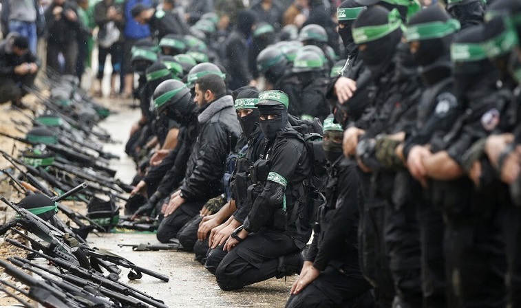 Ilustrasi prajurit sayap militer Hamas. /Foto Twitter