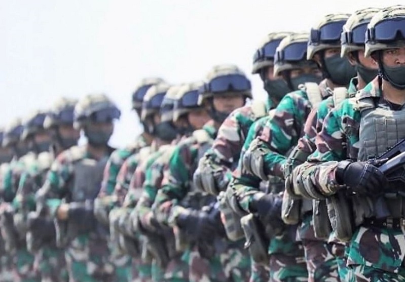 Pasukan komponen cadangan TNI angkatan pertama. /Foto Instagram @Prabowo