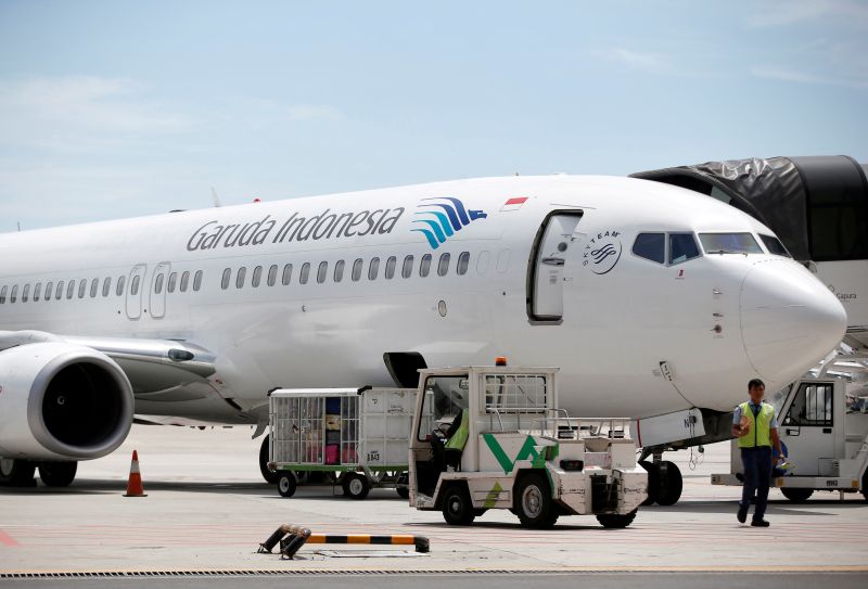 Pesawat Garuda Indonesia terparkir di Bandara Soekarno-Hatta, Tangerang, Banten. Foto Reuters.
