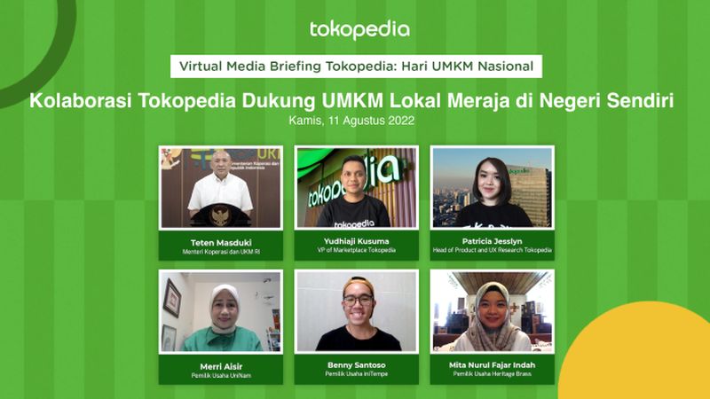 Virtual Media Briefing Tokopedia: Hari UMKM Nasional. Dokumentasi.