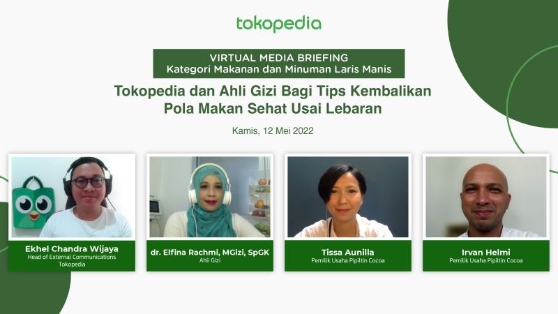 Tokopedia dan ahli gizi bagikan tips pola makan sehat usai Lebaran, Kamis (12/5). Dokumentasi Tokopedia.