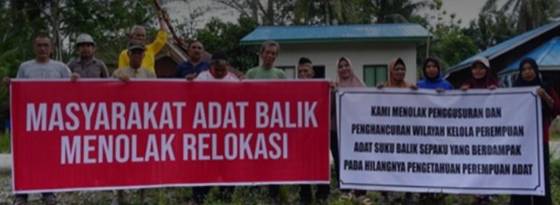 Masyarakat adat Suku Balik di Sepaku, Kalimantan Timur yang protes tentang relokasi mereka dari kawasan Ibu Kota Negara (IKN) Nusantara./Foto ikn.go.id