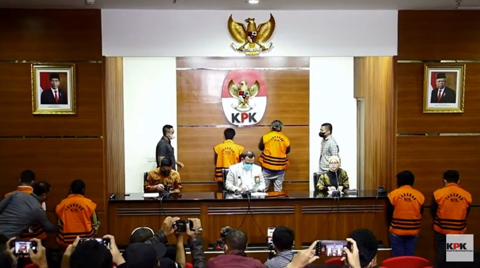 Komisi Pemberantasan Korupsi (KPK) menetapkan Hakim Agung Sudrajad Dimyati sebagai tersangka dalam kasus suap pengaturan perkara di MA. /Foto YouTube KPK