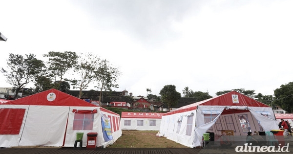 Kemensos pasang palet di posko pengungsi gempa Cianjur