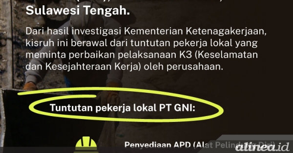 Bentrok Pekerja Lokal Dan TKA Di PT GNI